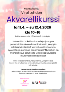 Akvarellikurssin juliste